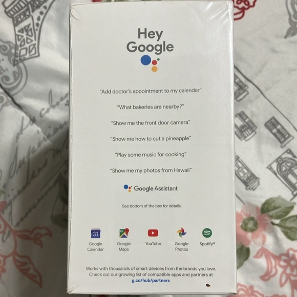 Google Nest Hub with Built-In Google Assistant, Chalk (GA00516-US) - Picture 4 of 6